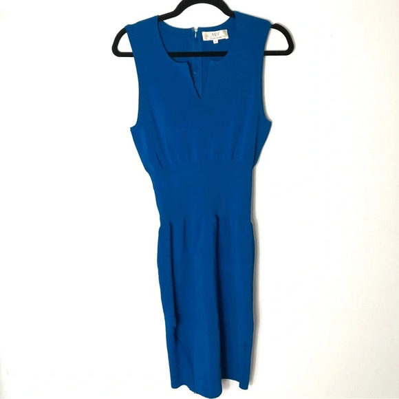 MLV Mayren Lee Viray Blue Knit Bodycon Dress Large - Picture 3 of 7